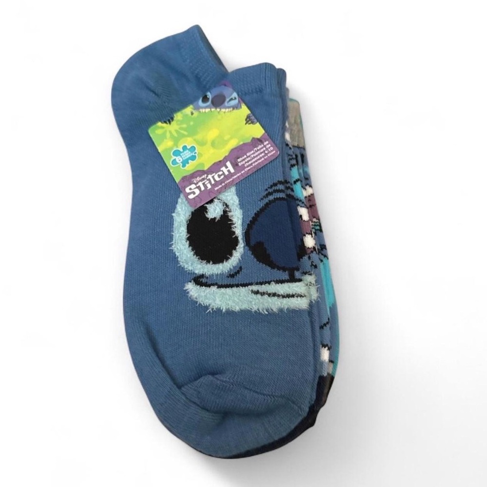 Disney Stitch Junior Teens No Show Socks 6-Pair Pack Shoe Size 4-10